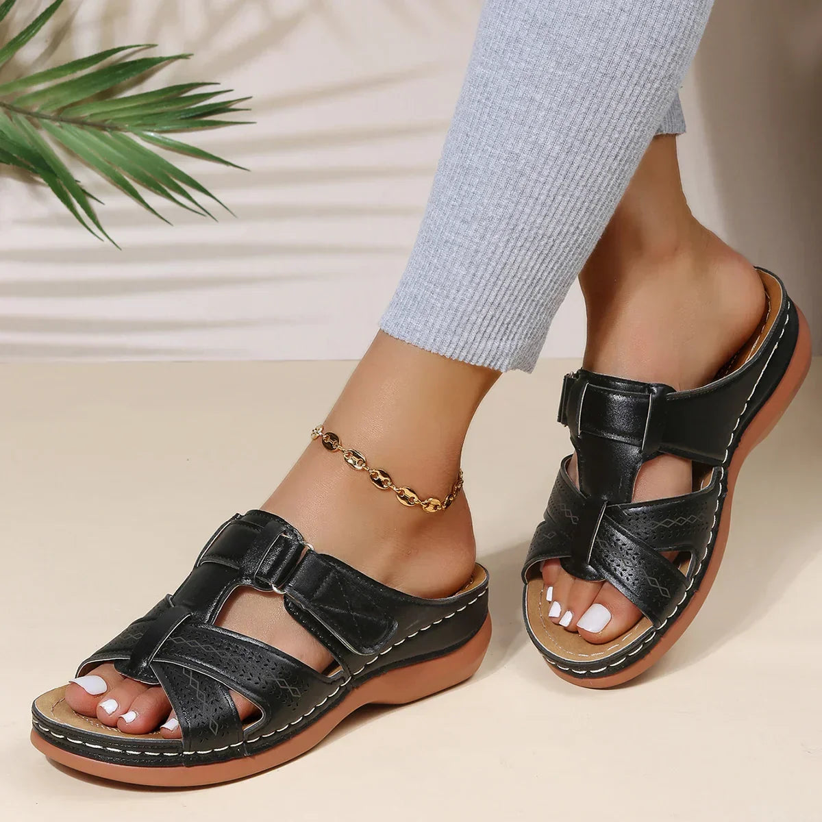 Julia | Sandales confortables en cuir pour femmes